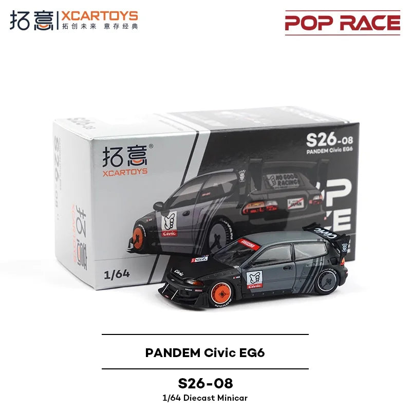 Xcartoys x Pop Race 1:64 EVA RT TYPE-08 087X PANDEM S13 SINGER SKYLINE GTR V8 DRIFT Diecast Model Car