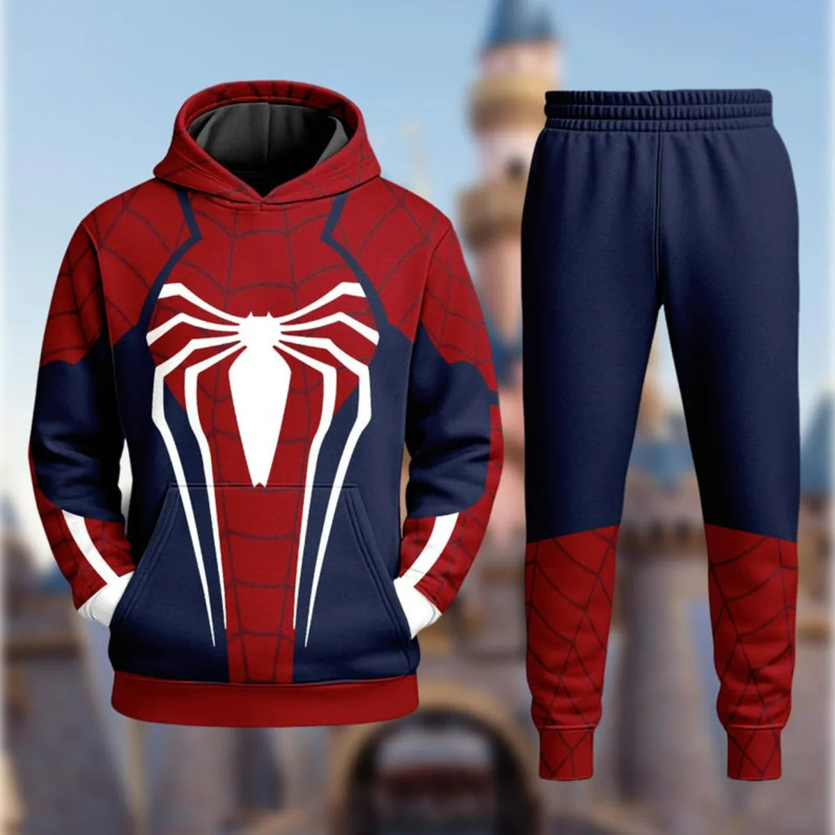 Spider Man Cosplay Hoodie Set Superhero Outfit Costume Style Sweatshirt Pants Matching Suit Cool Streetwear