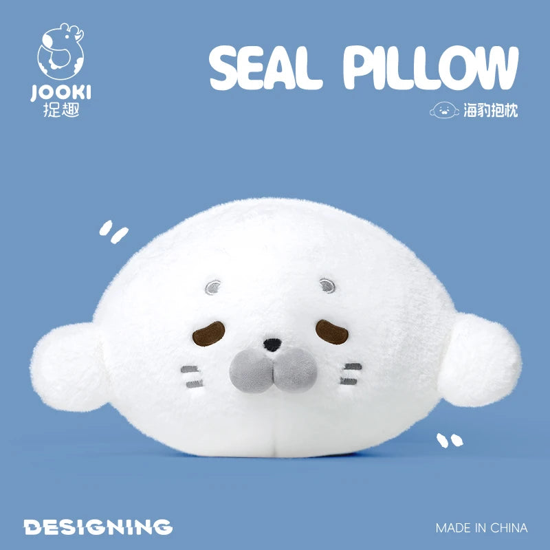 45CM Lovely Seal Plush Pillow Simulation Marine Animal Doll Soft Round Seal Plushie Cushion Toy