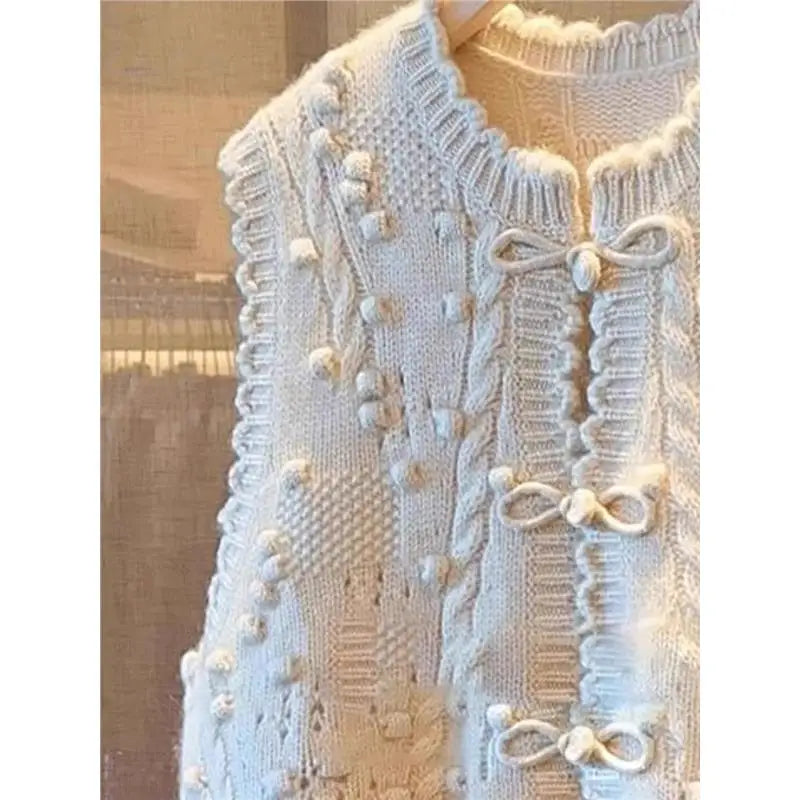 New Chinese Sle Old Money Knitted Sweater Vest Women's Outerwear Autumn Camere Small Fraance Sle Vest Autumn Winter