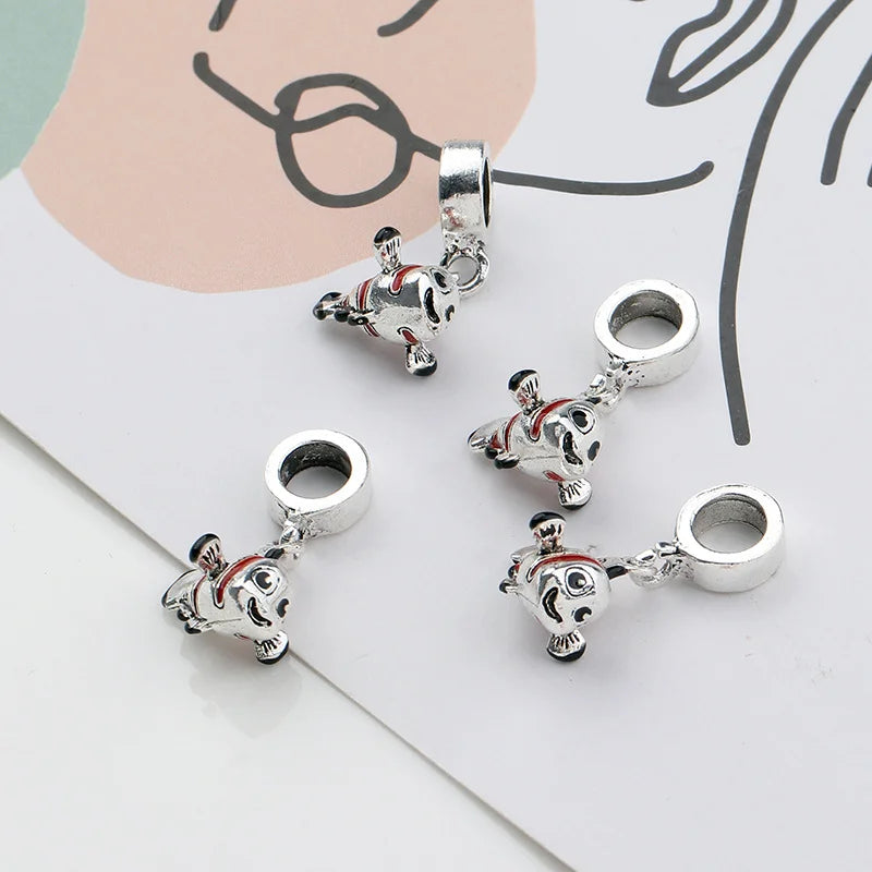 Anime Cartoon Silver Colour Finding Nemo Dangle Charm Holder Fit Original Brand DIY Charm for Women Jewelry Making Gift