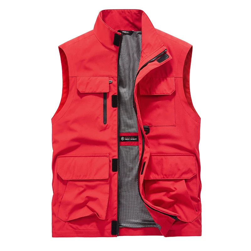 Summer Comfortable Sleeveless Jacket Vest Pockets Men Outdoors Pocket Waistcoat Male Photographer  Clothing