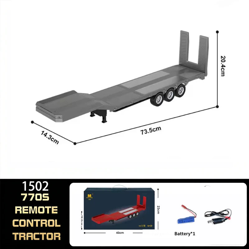 HUINA 1501 770S Alloy Tractor 19CH RC Truck 1/18 2.4G remote control Engineering Trailer Truck with Light Sound Toys Gifts