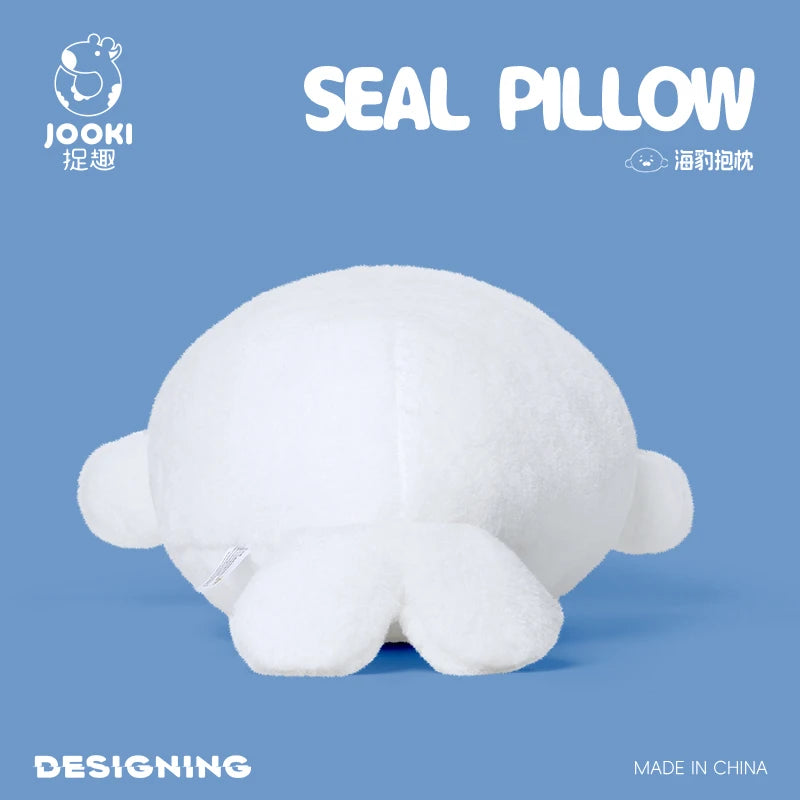 45CM Lovely Seal Plush Pillow Simulation Marine Animal Doll Soft Round Seal Plushie Cushion Toy