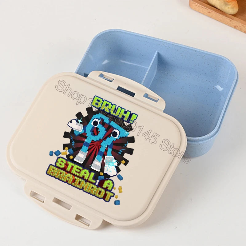 Steal A Brainrot Bento Lunch Box 67 Six Seven Cartoon Printed Lunch Box Kids Boys School Food Storage Containers Children Gifts
