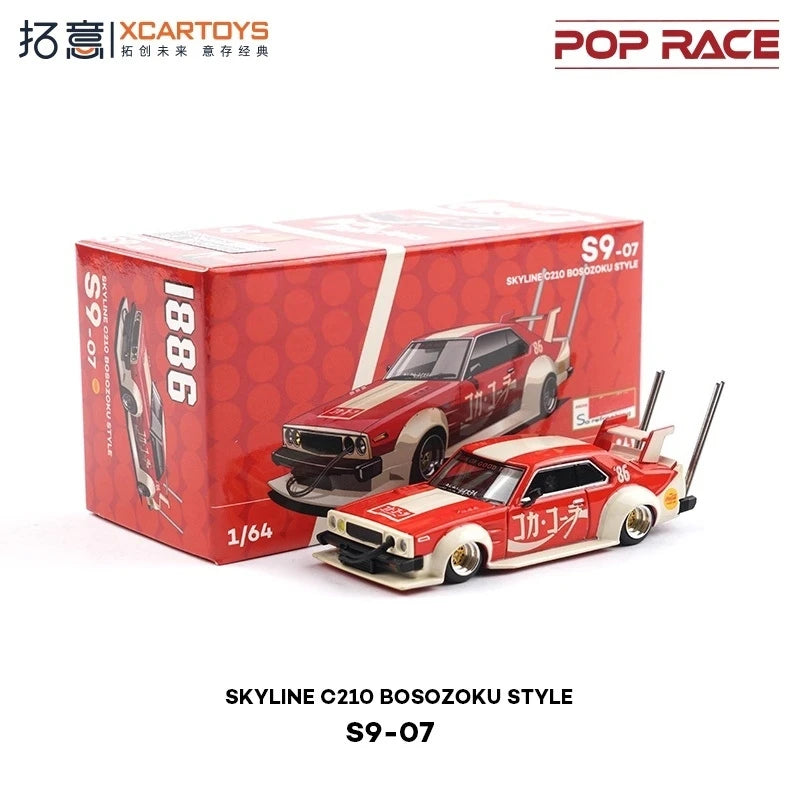 Xcartoys x Pop Race 1:64 EVA RT TYPE-08 087X PANDEM S13 SINGER SKYLINE GTR V8 DRIFT Diecast Model Car
