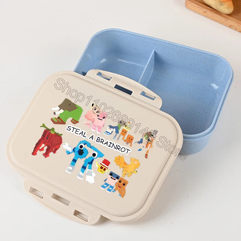 Steal A Brainrot Bento Lunch Box 67 Six Seven Cartoon Printed Lunch Box Kids Boys School Food Storage Containers Children Gifts