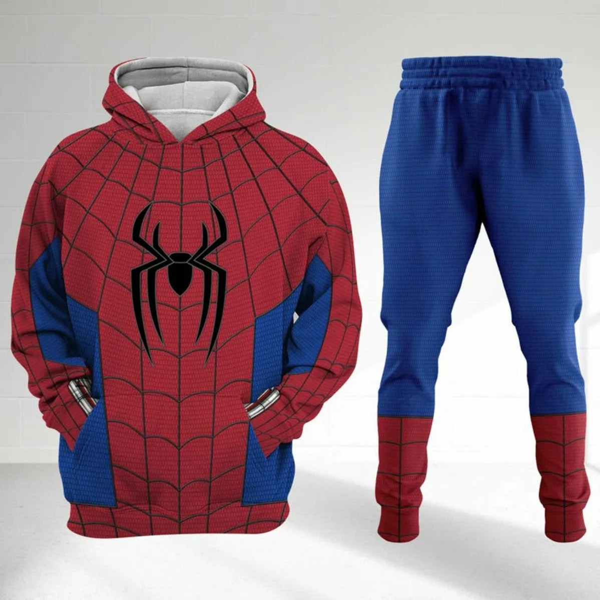 Spider Man Cosplay Hoodie Set Superhero Outfit Costume Style Sweatshirt Pants Matching Suit Cool Streetwear