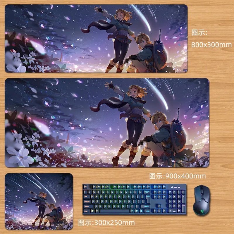 Zeldas Anime Mouse Pad Custom Large Size High Definition Printing Hot Selling Large Game Mouse Pad Accessory Gifts