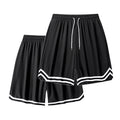 Men's Summer Colorblock Basketball Shorts Drawstring Elastic Waist Outdoor Casual Activities Hiking Fishing Contrast Striped Hem