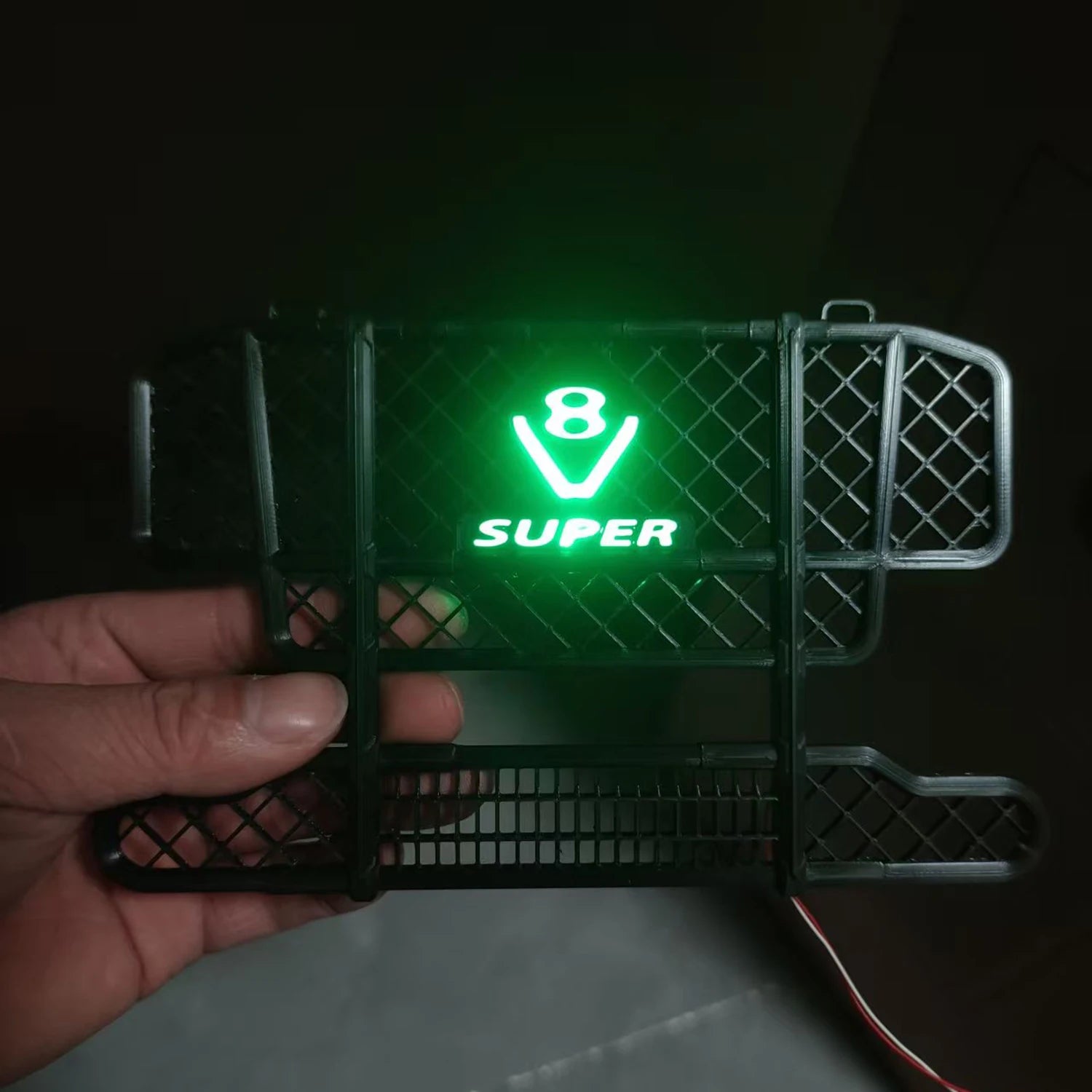 Plastic Front Bumper Bullbar with LED Lights for 1/14 Tamiya RC Dump Truck SCANIA R620 VOLVO Mercedes-Benz ACTROS 3363 MAN Parts