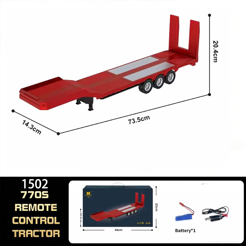 HUINA 1501 770S Alloy Tractor 19CH RC Truck 1/18 2.4G remote control Engineering Trailer Truck with Light Sound Toys Gifts