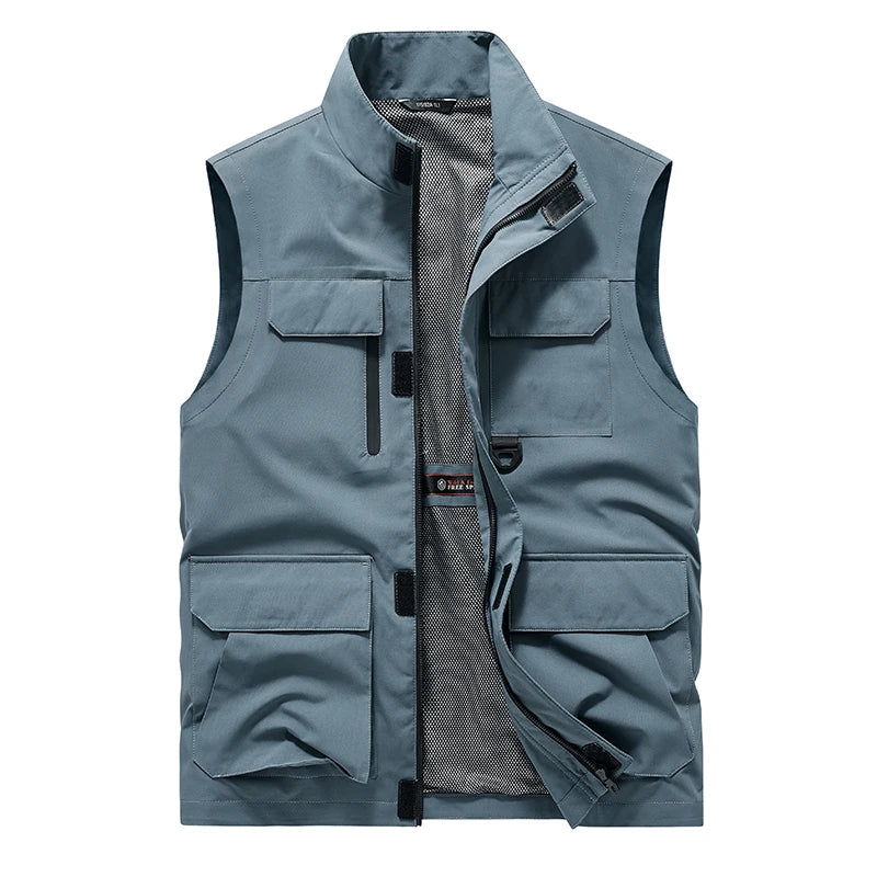 Summer Comfortable Sleeveless Jacket Vest Pockets Men Outdoors Pocket Waistcoat Male Photographer  Clothing