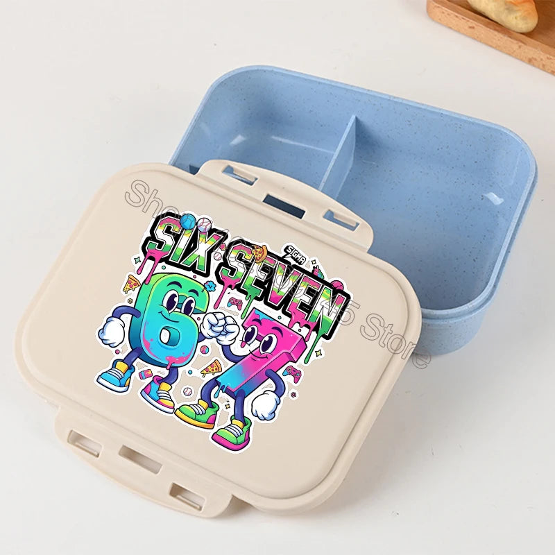 Steal A Brainrot Bento Lunch Box 67 Six Seven Cartoon Printed Lunch Box Kids Boys School Food Storage Containers Children Gifts