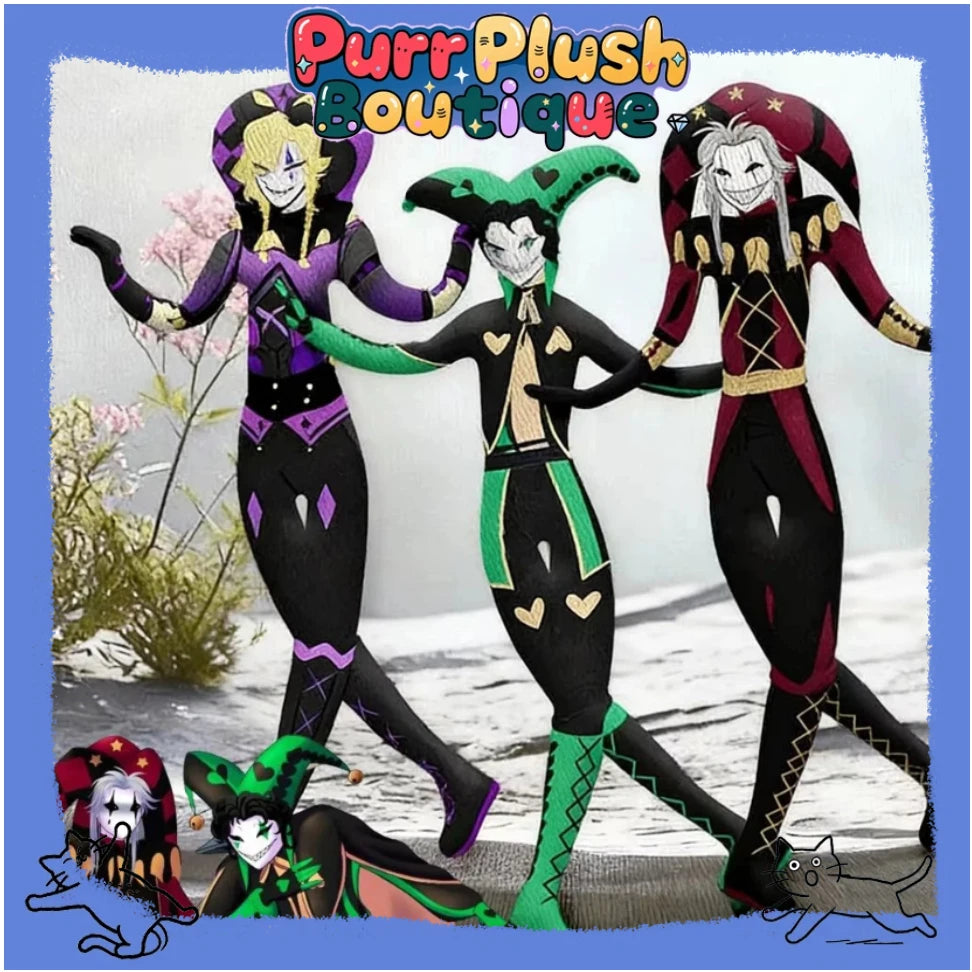 28cm Wire Anime The Freak Circus Pierrot Cosplay Doll Clown Slender Twistable Shape Plush Cotton Doll Abstract Room Decoration