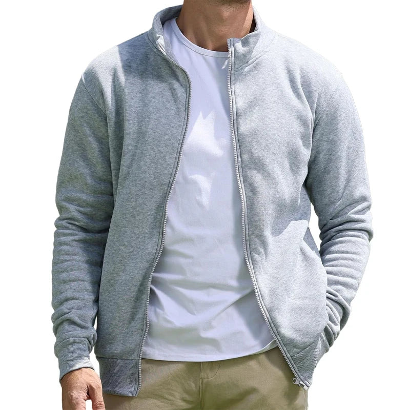 Animal Game Men's Full Zip Sweatshirt Casual Cardigan Lightweight Hoody Spring Zipper Work Jacket Coats Solid Color Streetwear