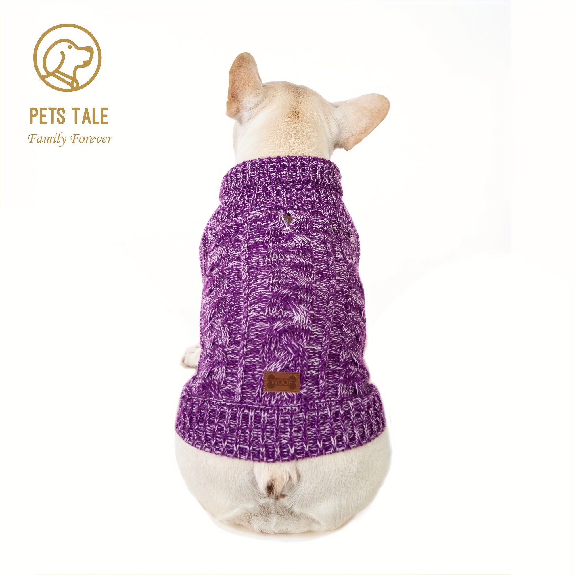 PETS TALE Dog Sweater with Twisted Rope & Chain Tag - Navy Blue Suitable for Breed Sizes (Small, Medium,), Machine Washable Pullover Sweater for, Chihuahua, Shih Tzu, Poodle & More