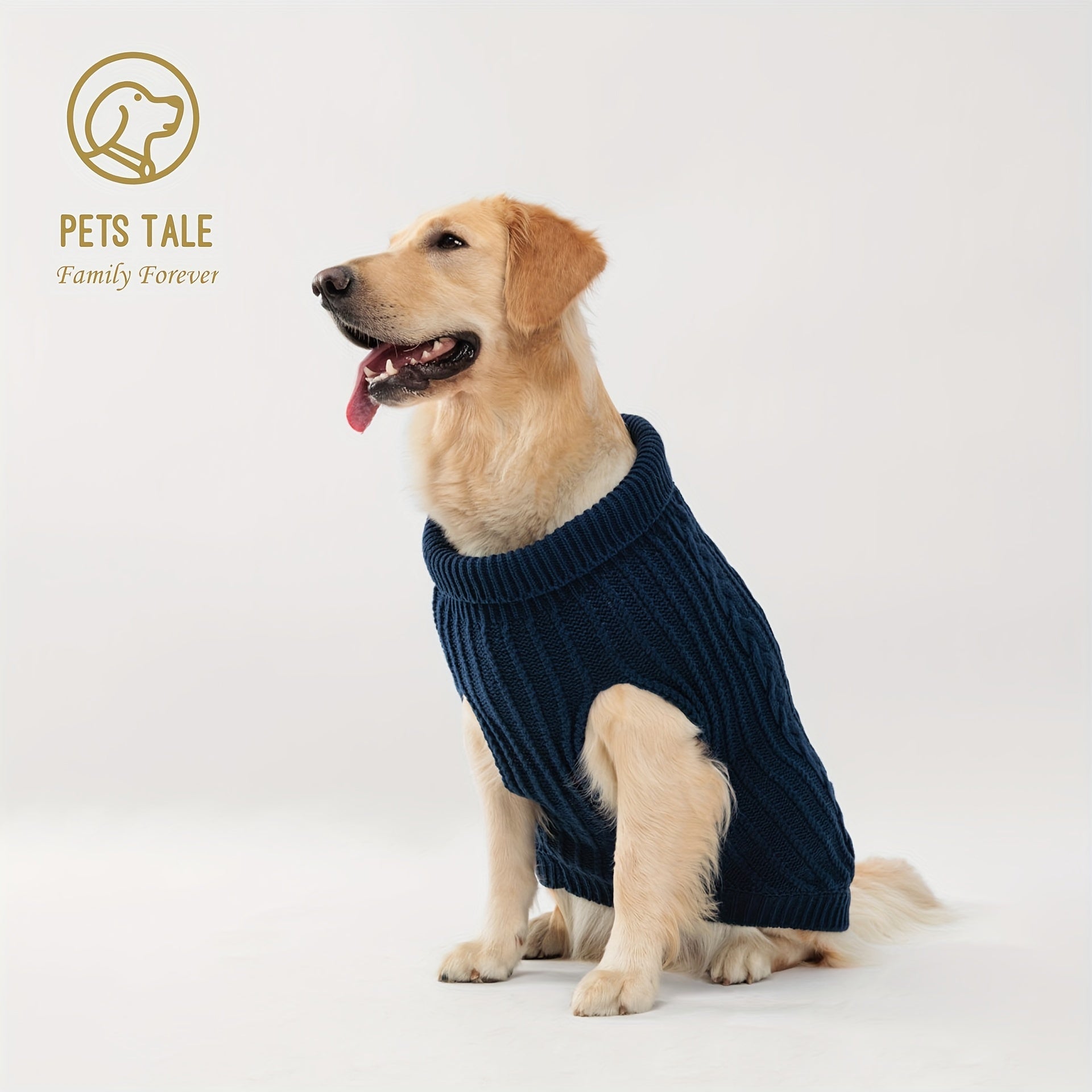 PETS TALE Dog Sweater with Twisted Rope & Chain Tag - Navy Blue Suitable for Breed Sizes (Small, Medium,), Machine Washable Pullover Sweater for, Chihuahua, Shih Tzu, Poodle & More