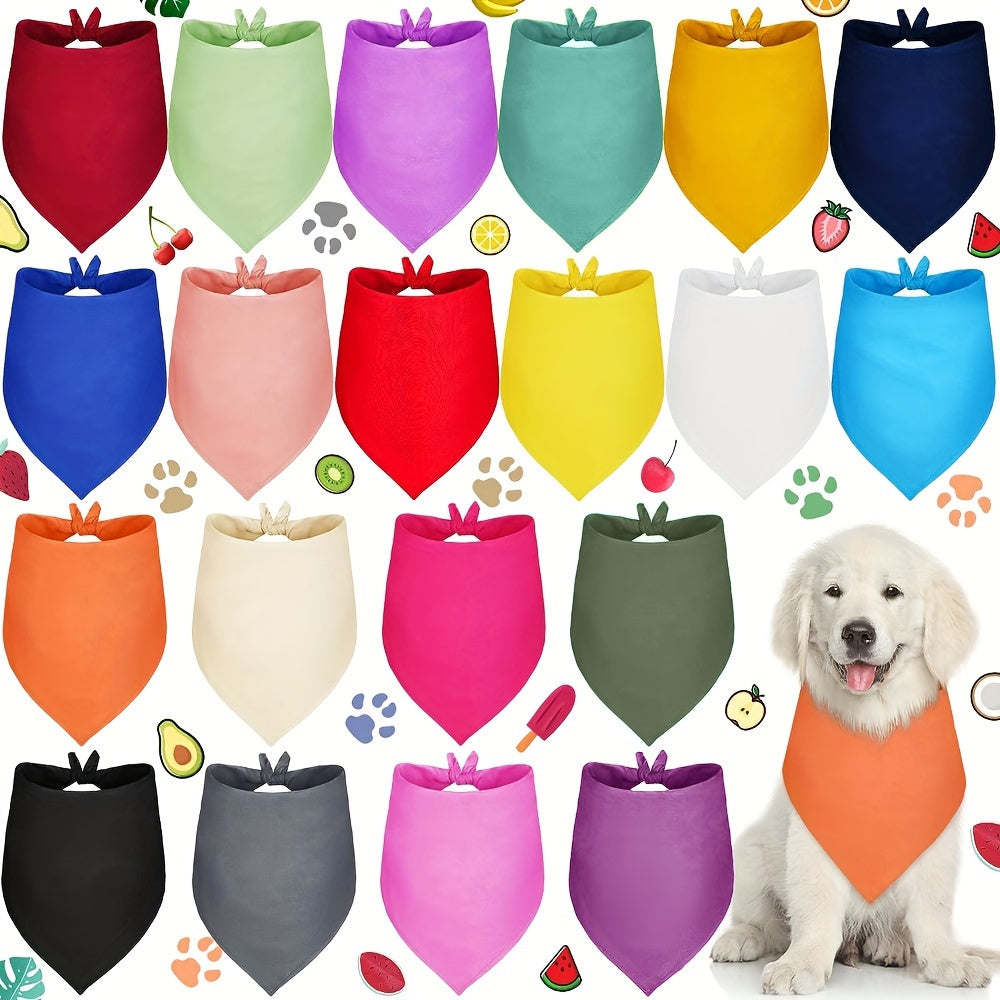 20pcs Sublimation Dog Bandanas Bulk Washable Puppy Bandana Blank Dog Bandanas Triangle Dog Bibs Heat Transfer Adjustable Dog Bandana for Small Medium Large Pets