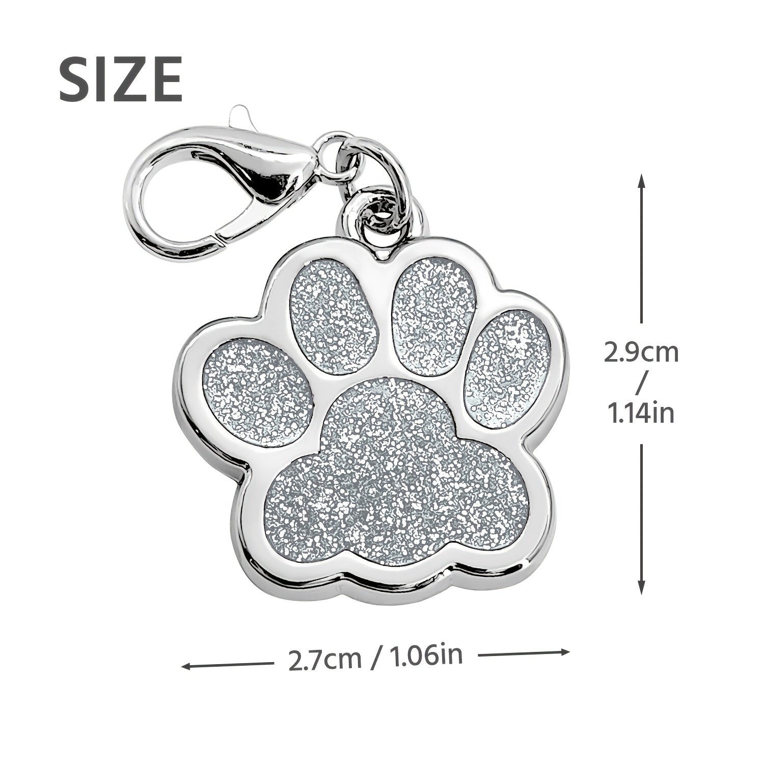 Personalized Dog Tag For Pets, Custom Engraved Dog ID Tag, Glitter Paw Print Collar Tags For Dogs
