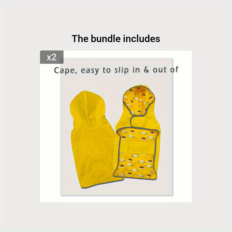 1pc PETS TALE Reversible Dog Raincoat, Polyester Pet Jacket with Duck Print, Machine Washable, Adjustable Straps for Small to Extra Large Breeds