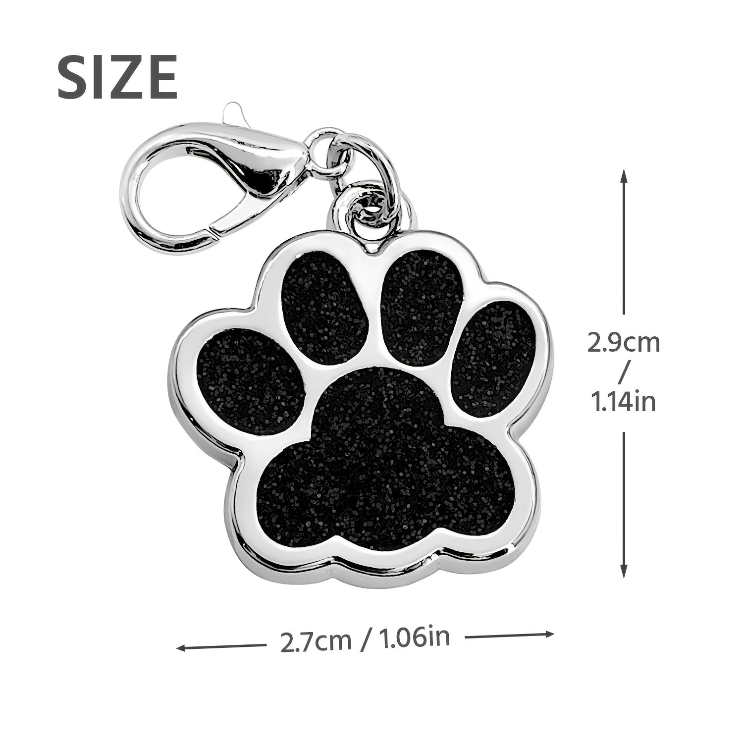 Personalized Dog Tag For Pets, Custom Engraved Dog ID Tag, Glitter Paw Print Collar Tags For Dogs