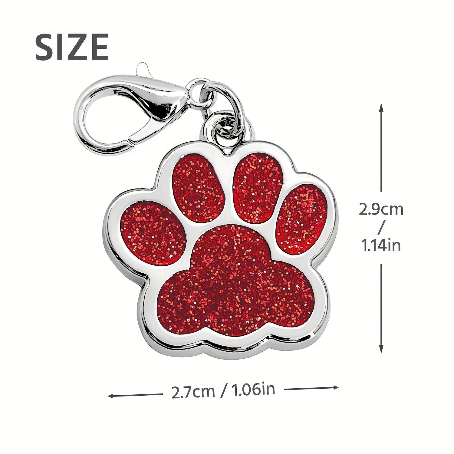 Personalized Dog Tag For Pets, Custom Engraved Dog ID Tag, Glitter Paw Print Collar Tags For Dogs