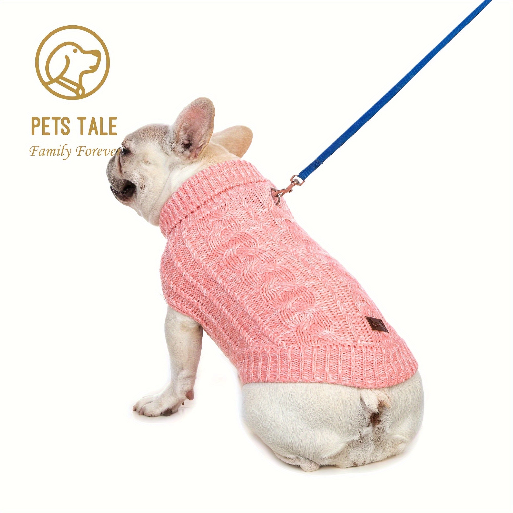 PETS TALE Dog Sweater with Twisted Rope & Chain Tag - Navy Blue Suitable for Breed Sizes (Small, Medium,), Machine Washable Pullover Sweater for, Chihuahua, Shih Tzu, Poodle & More