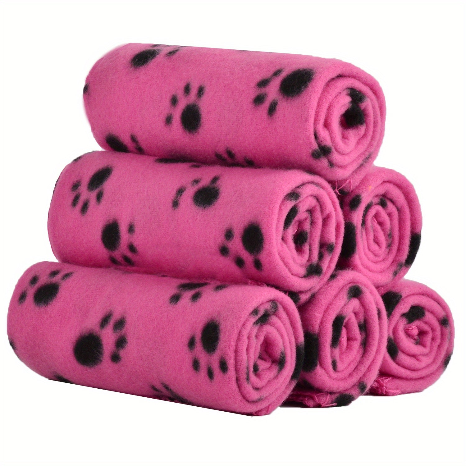 [Warm Paw Print Dog Blankets] 6-Pack Warm Paw Print Dog Blanket Bed Covers - Cozy for Your Furry Pets