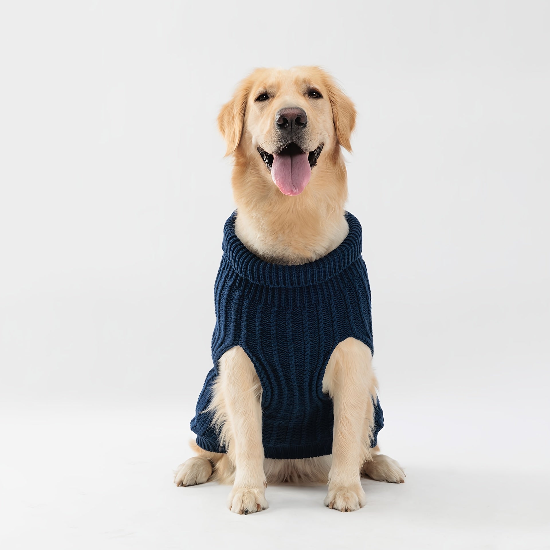 PETS TALE Dog Sweater with Twisted Rope & Chain Tag - Navy Blue Suitable for Breed Sizes (Small, Medium,), Machine Washable Pullover Sweater for, Chihuahua, Shih Tzu, Poodle & More