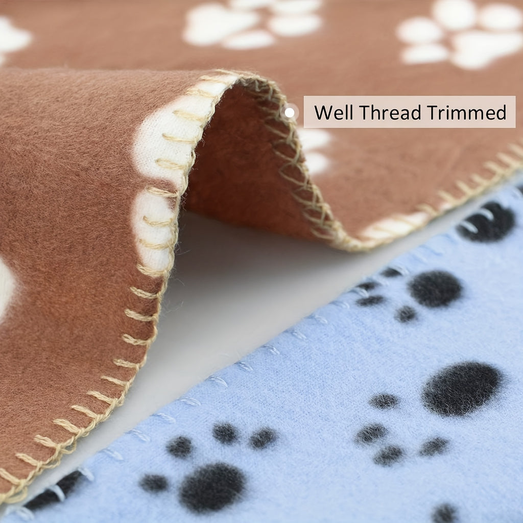 [Warm Paw Print Dog Blankets] 6-Pack Warm Paw Print Dog Blanket Bed Covers - Cozy for Your Furry Pets