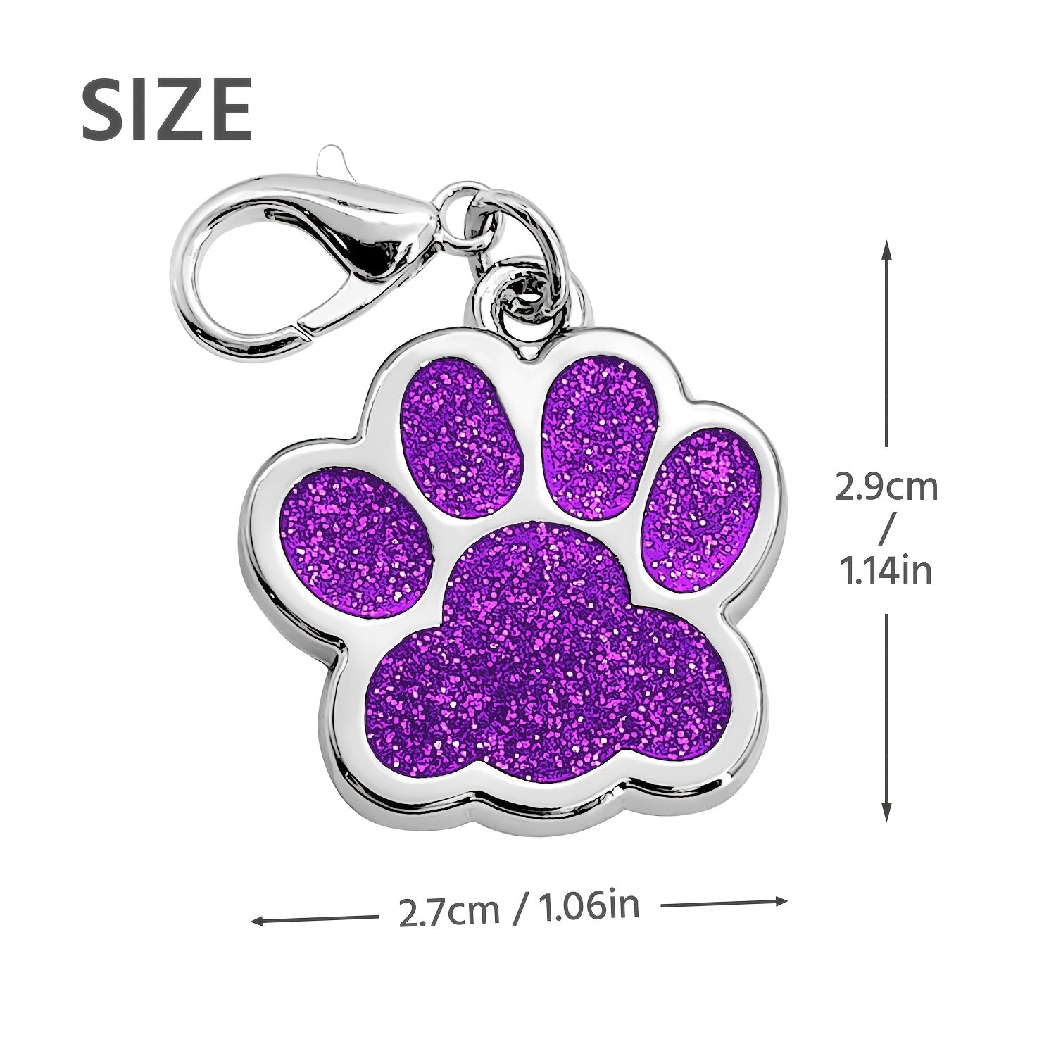 Personalized Dog Tag For Pets, Custom Engraved Dog ID Tag, Glitter Paw Print Collar Tags For Dogs